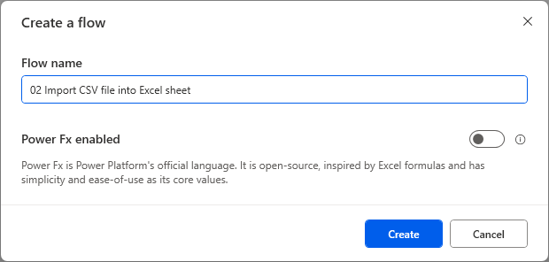 An image showing the creation of a new flow