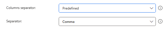 An image showing the seperator options when reading from CSV files