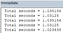 Time taken to process half a million rows from a worksheet using an Excel VBA array.