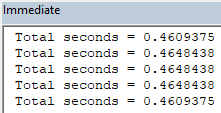 Time taken to run a subroutine in an Excel VBA project