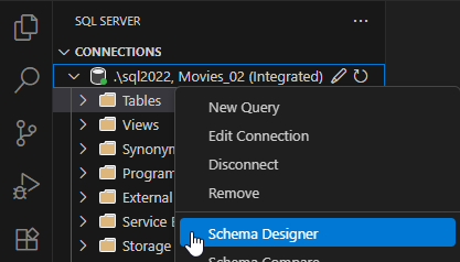 Opening a database diagram in Visual Studio Code Opening a database diagram in Visual Studio Code
