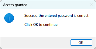 An image showing the Success message