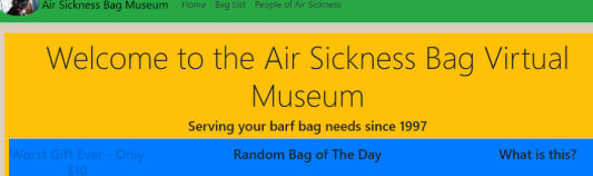 Airliness sickness bags