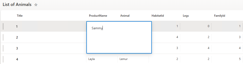 Edit the rows in a list