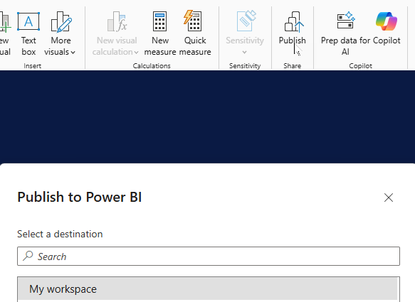 Publish the report up to the service