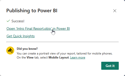 Click on open report to jump straight to the page