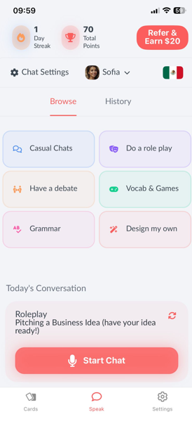 Starting a Langua chat