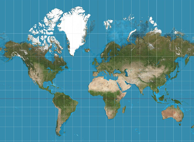 The Mercator map of the world