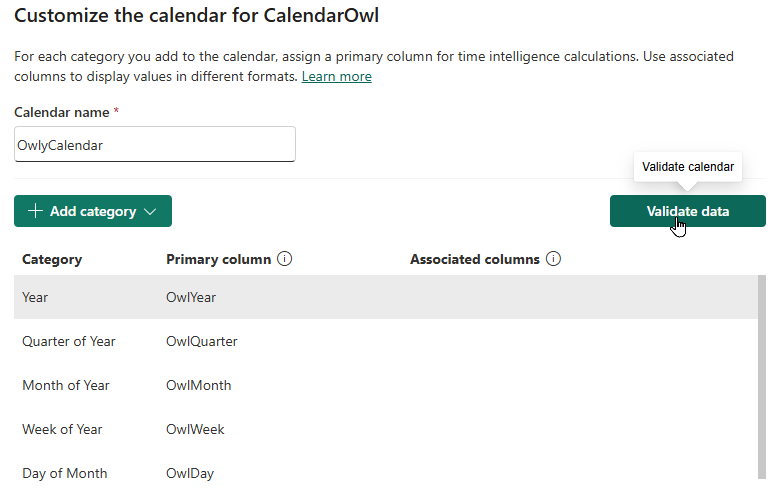 Validating your calendar