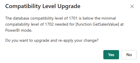 Compatibility level error message