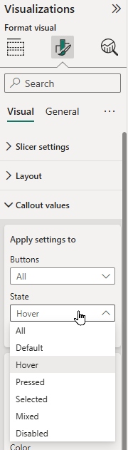 Changing the callout values