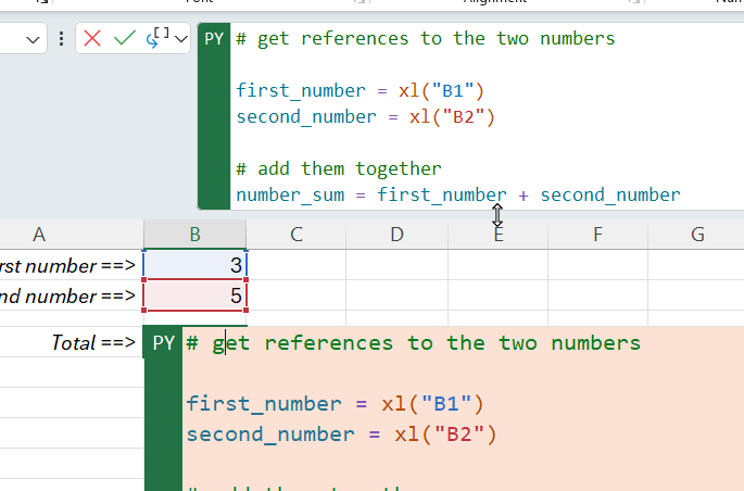 Editng Python in formula bar Editng Python in formula bar