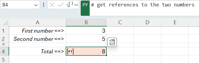 Result from running Python code Result from running Python code