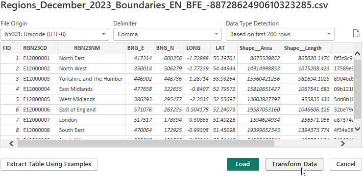 Pulling in data into the query editor Pulling in data into the query editor