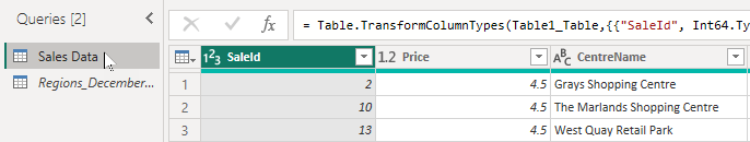 Swap to the main data table Swap to the main data table