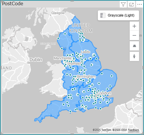 Azure map with UK Regions as reference layer Azure map with UK Regions as reference layer