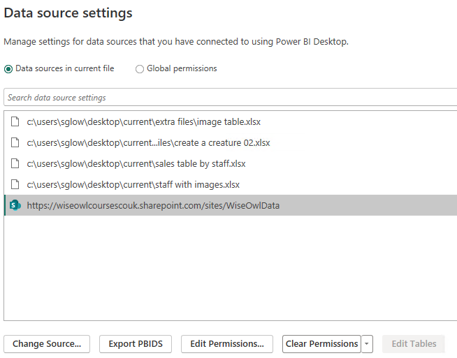 Clearing the permissions saved in Power BI Clearing the permissions saved in Power BI