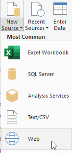 Connecting to the Web data source Connecting to the Web data source