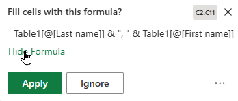 Suggested formula