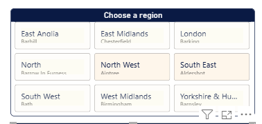 Button slider with 2 regions highlighted