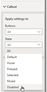 Disabled button appearance