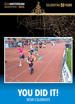 Jenny finishing marathon