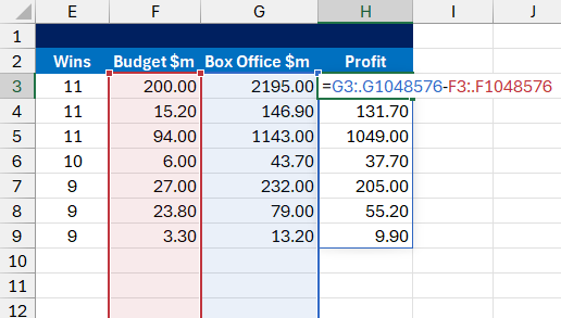 Using trim ref notation in Excel formulas to ignore empty cells at the end of a range Using trim ref notation in Excel formulas to ignore empty cells at the end of a range