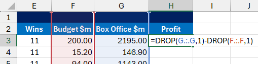 Using the DROP function in Excel to ignore rows in a range Using the DROP function in Excel to ignore rows in a range