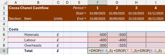 An Excel formula using the DROP function to ignore columns in multiple ranges. An Excel formula using the DROP function to ignore columns in multiple ranges.