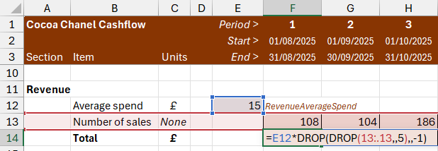 Using nested DROP functions in an Excel formula to ignore columns at the left and right of a range Using nested DROP functions in an Excel formula to ignore columns at the left and right of a range