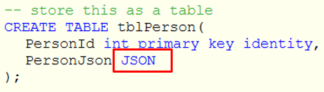 JSON data type ringed