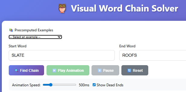 The visual word chain solver The visual word chain solver