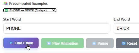The FIND CHAIN button The FIND CHAIN button