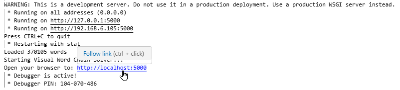 The output from the program The output from the program