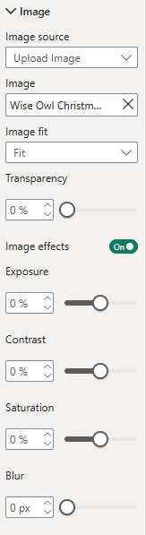Image options for formatting Image options for formatting