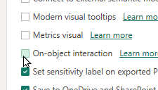 On-object interaction in preview On-object interaction in preview