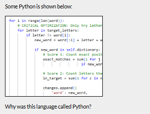Python language excerpt