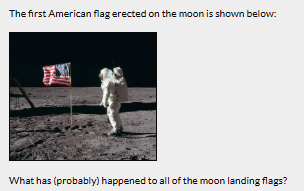 Moon landing flags