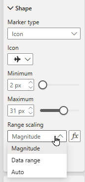 Range scaling for markers
