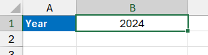 Entering a year number in a cell on an Excel worksheet