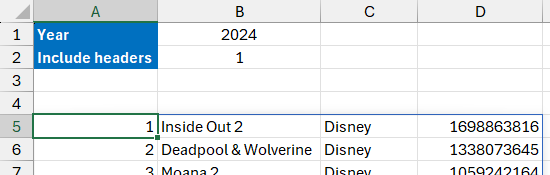 Skipping the first row of a text file using the IMPORTCSV function in Excel