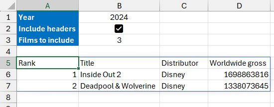 Returning rows from a csv file using the IMPORTCSV file in Excel