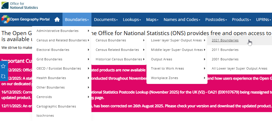 The Open Geography website has lots of useful data and maps The Open Geography website has lots of useful data and maps