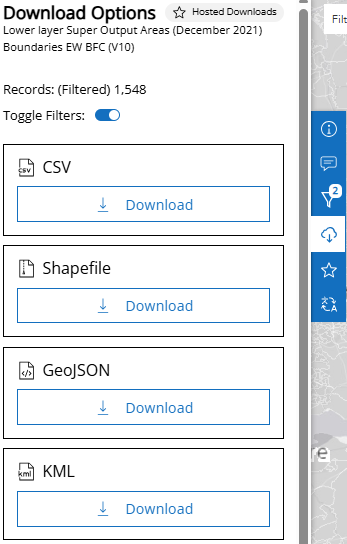Reference file download options in geoportal. Reference file download options in geoportal.