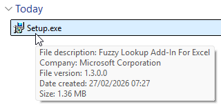 Running the installer for the Excel Fuzzy Lookup Add-in