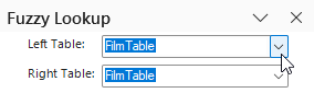 Choosing tables to match in Excel's Fuzzy Lookup add-in