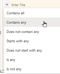 Dropdown options