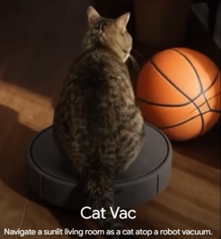Cat on a vacuum cleaner