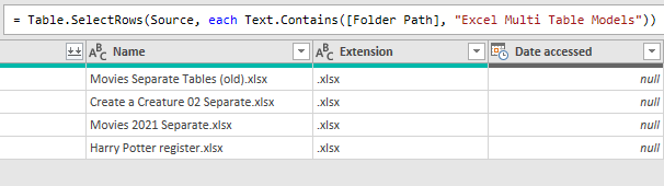 A filtered list of Excel files stored in a SharePoint folder in Power Query A filtered list of Excel files stored in a SharePoint folder in Power Query