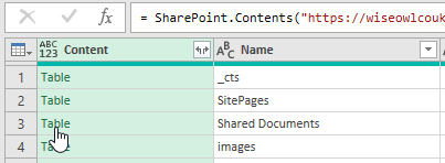 Extracting the contents of a SharePoint folder in a Power Query query in Excel Extracting the contents of a SharePoint folder in a Power Query query in Excel